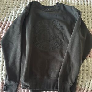 Black Crew Neck Sweatshirt with Relaxed Fit